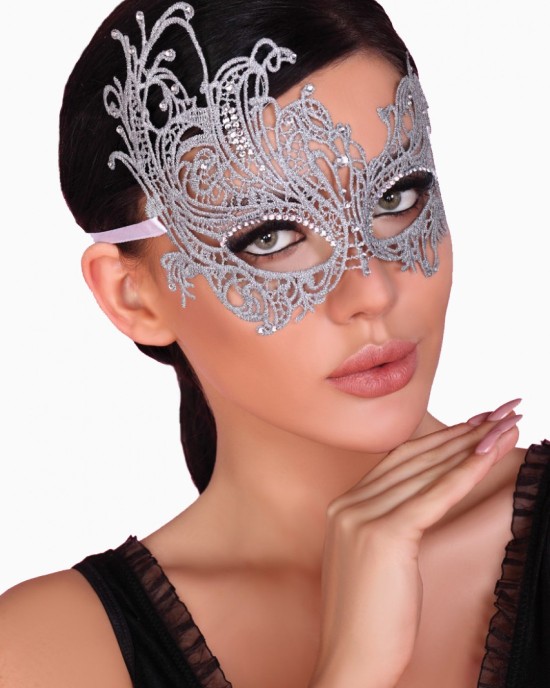 Silver Mask With Rhinestones