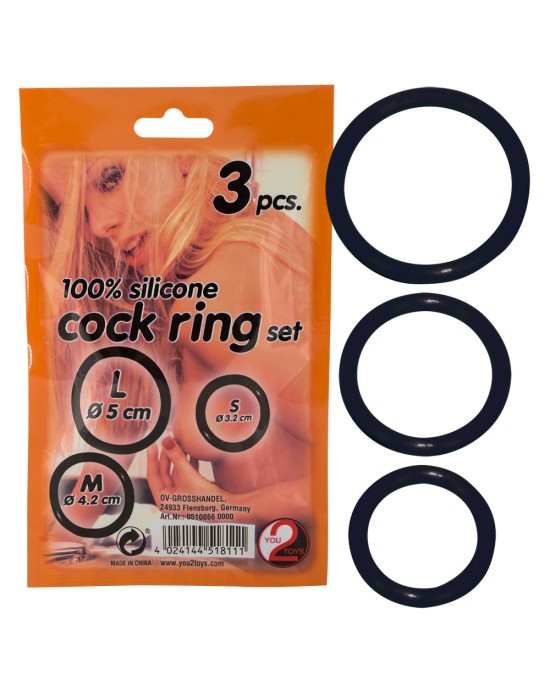 Silicone cock ring set 3 pcs