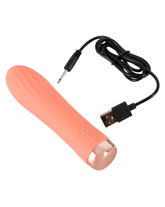 Peachy Mini Ribbed Vibrator