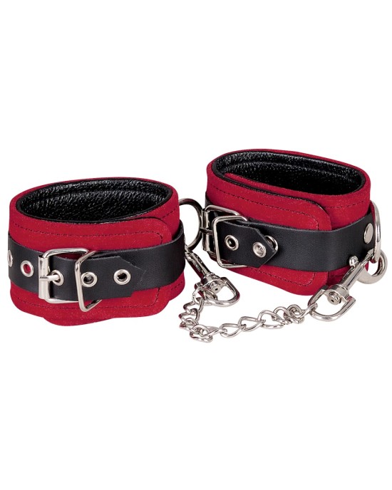 Leather Ankle Cuffs red