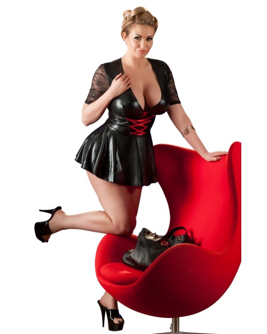 Kleid schwarz/rot XL
