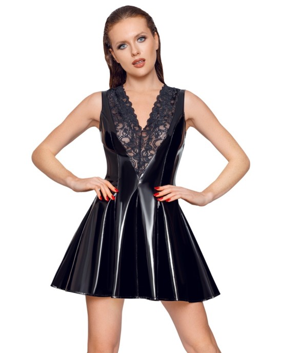 Vinyl Dress with Lace L