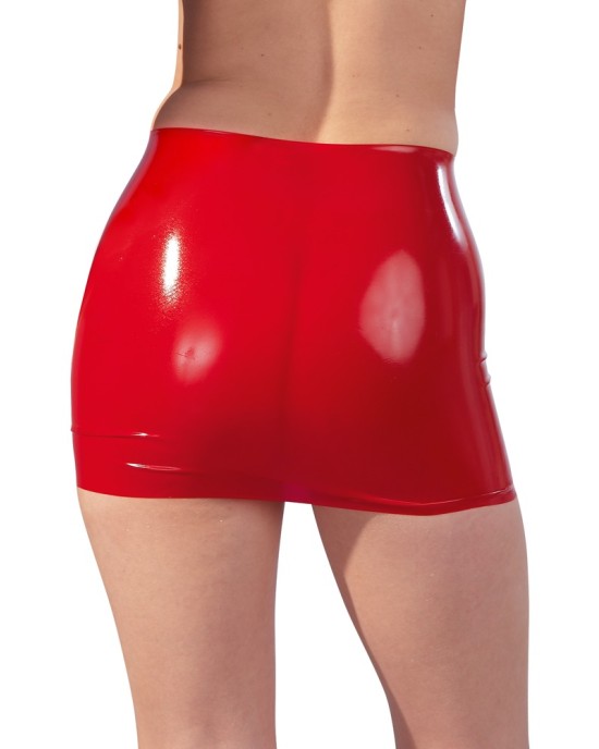 Latex Mini Skirt red S