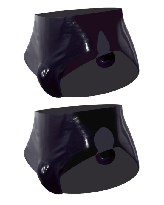 Men's Latex Briefs with Plug S
