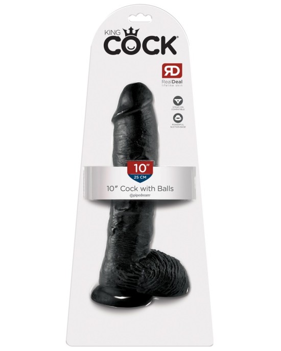 King Cock 10 inch Balls Black
