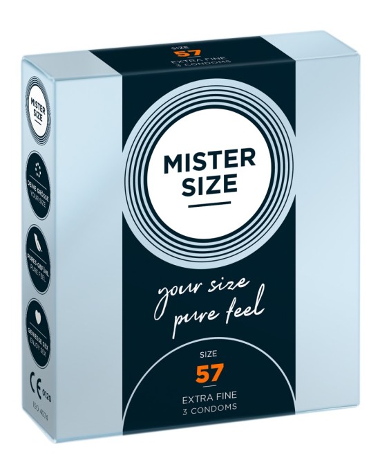Mister Size 57mm pack of 3