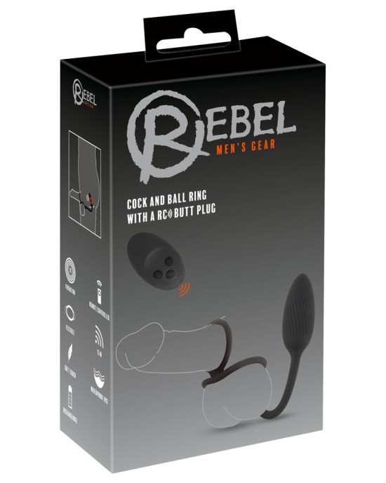 Rebel Cock&ball ring with a RC