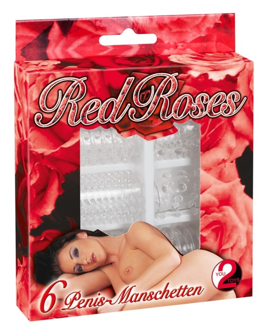 Red Roses Penis Sleeves 6 pcs